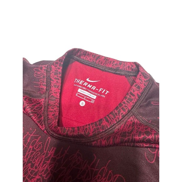 Nike Therma-Fit Top Women's‎ Size Small Red Just Do It Graphic Shirt Thumbholes - Picture 10 of 12